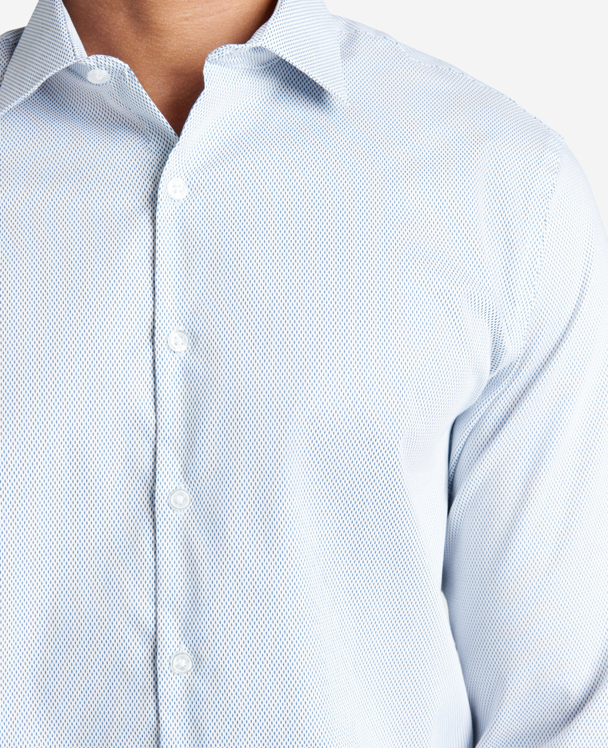 Slim-Fit Button-Down Stretch Dress Shirt with TEK FIT
