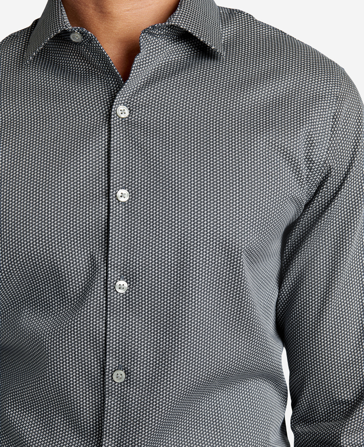 Slim-Fit Button-Down Stretch Dress Shirt with TEK FIT