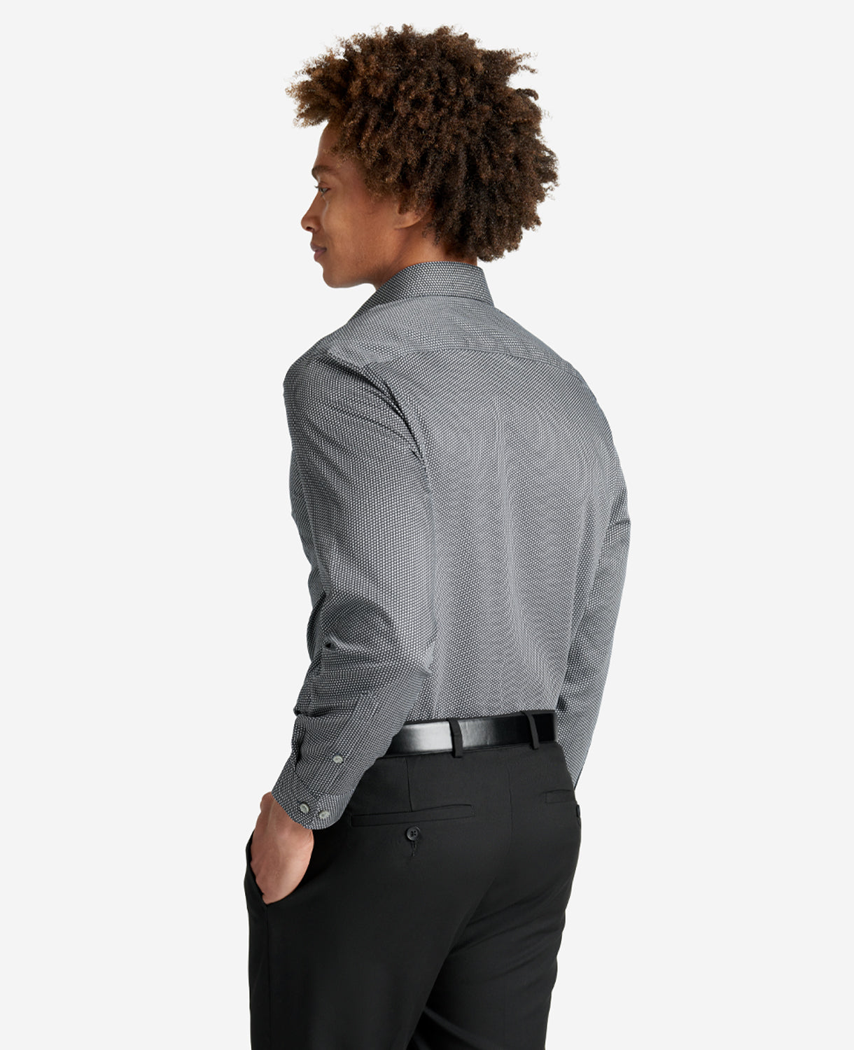 Slim-Fit Button-Down Stretch Dress Shirt with TEK FIT