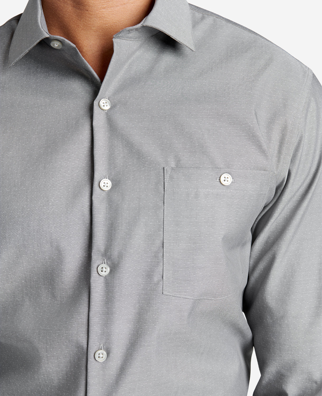Slim-Fit Button-Down Stretch Dress Shirt with TEK FIT