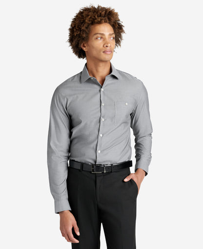 Slim-Fit Button-Down Stretch Dress Shirt with TEK FIT