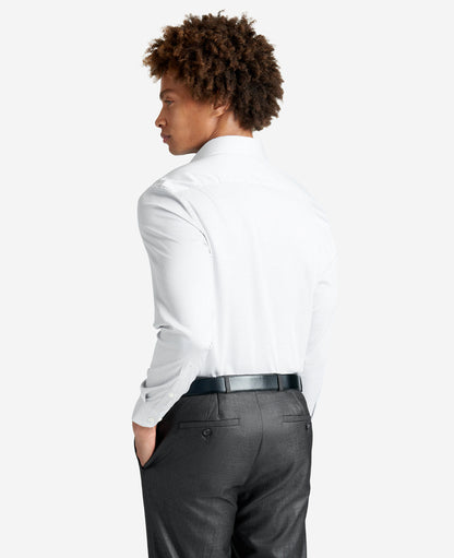 Slim Fit Sustainable Stretch Collar Solid Dress Shirt with TEK FIT