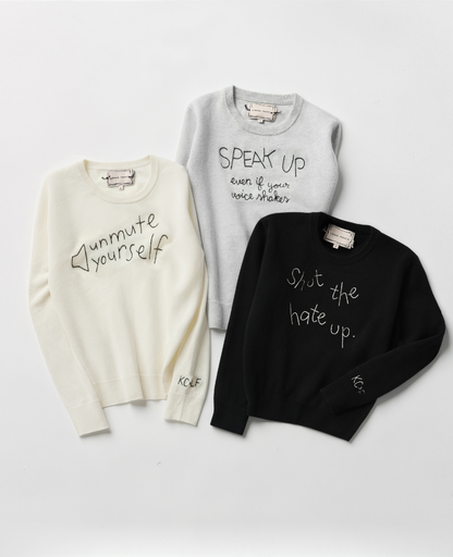 Lingua Franca Unmute Yourself Unisex Cashmere Crewneck Sweater