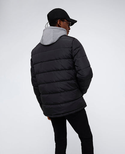 Puffer with Attached Jersey Hood