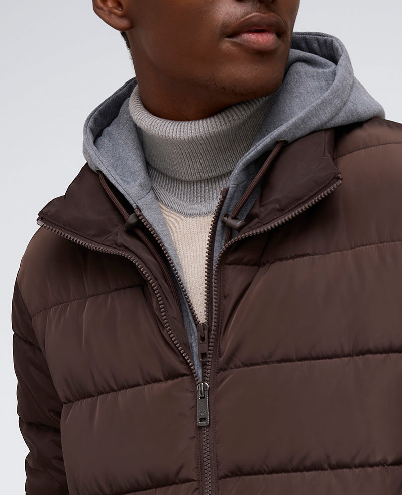 Puffer with Attached Jersey Hood