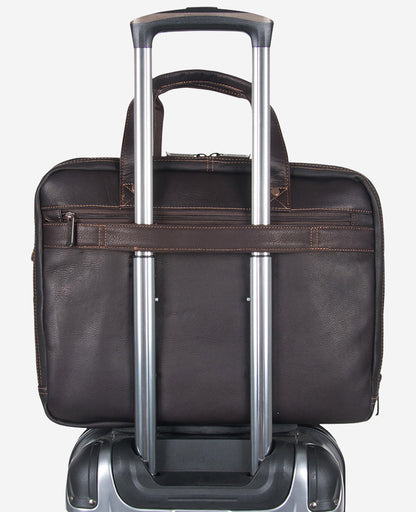 Colombian Leather Top Zip Messenger Bag