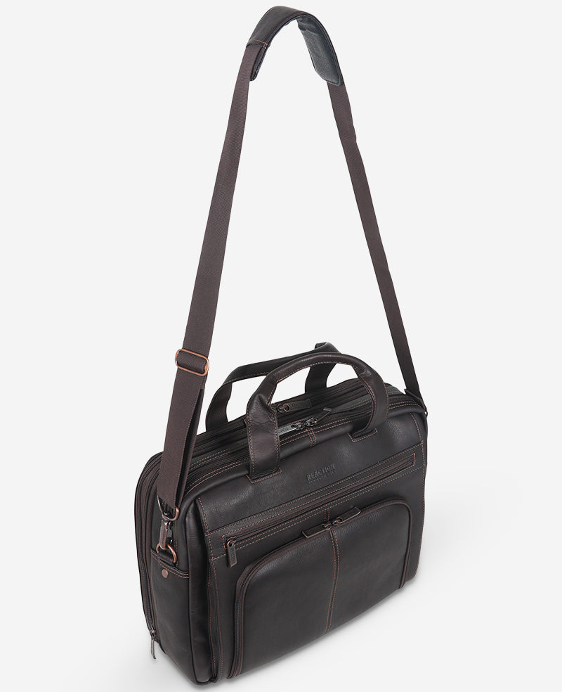 Colombian Leather Top Zip Messenger Bag