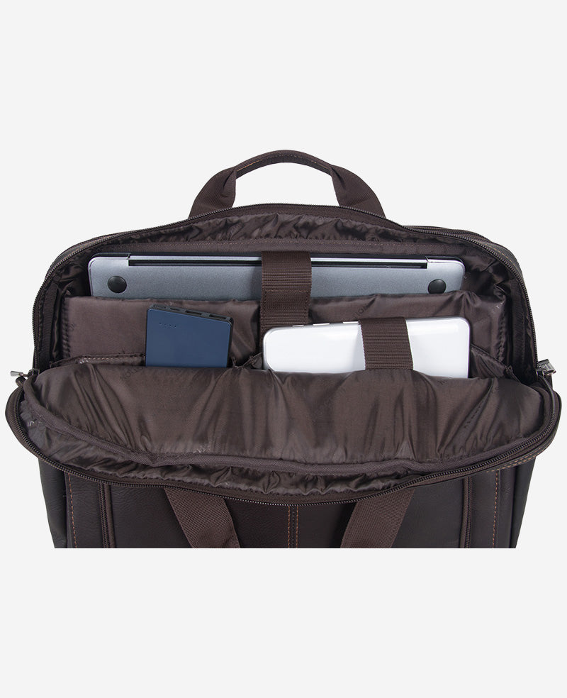 Colombian Leather Top Zip Messenger Bag