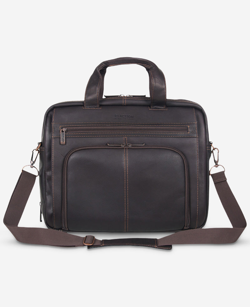 Colombian Leather Top Zip Messenger Bag