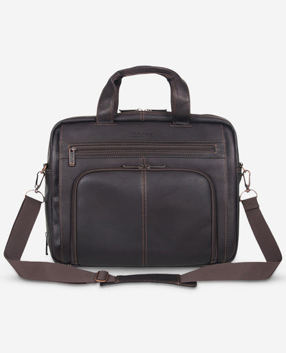 Colombian Leather Top Zip Messenger Bag