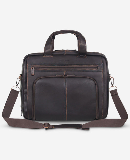 Colombian Leather Top Zip Messenger Bag