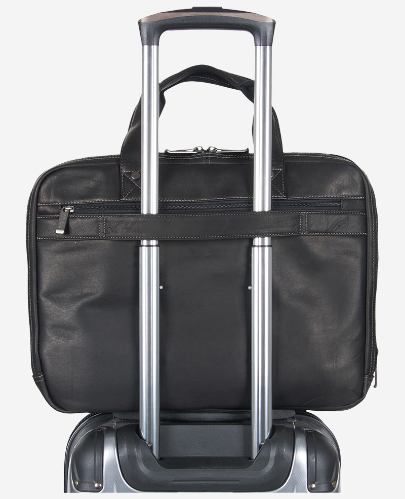 Colombian Leather Top Zip Messenger Bag