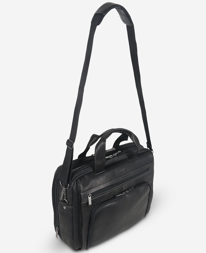 Colombian Leather Top Zip Messenger Bag