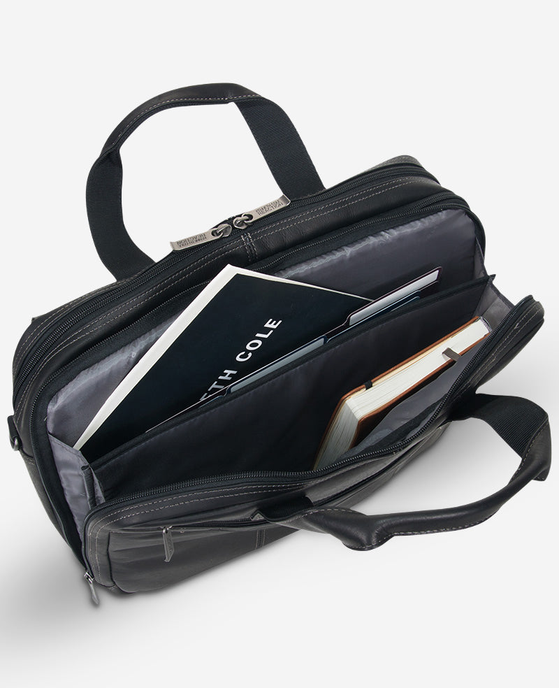 Colombian Leather Top Zip Messenger Bag
