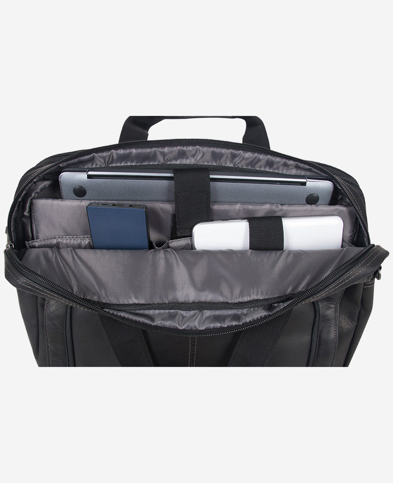 Colombian Leather Top Zip Messenger Bag