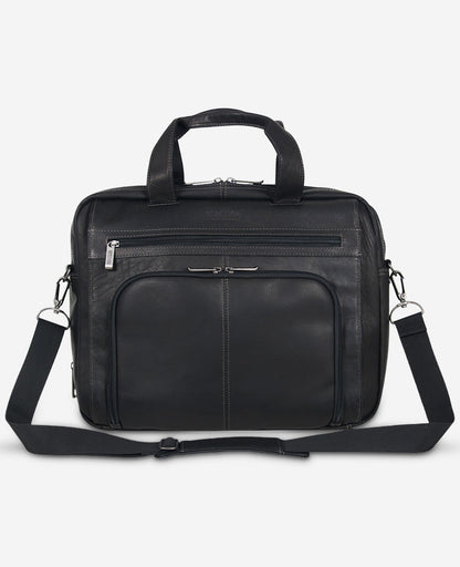 Colombian Leather Top Zip Messenger Bag
