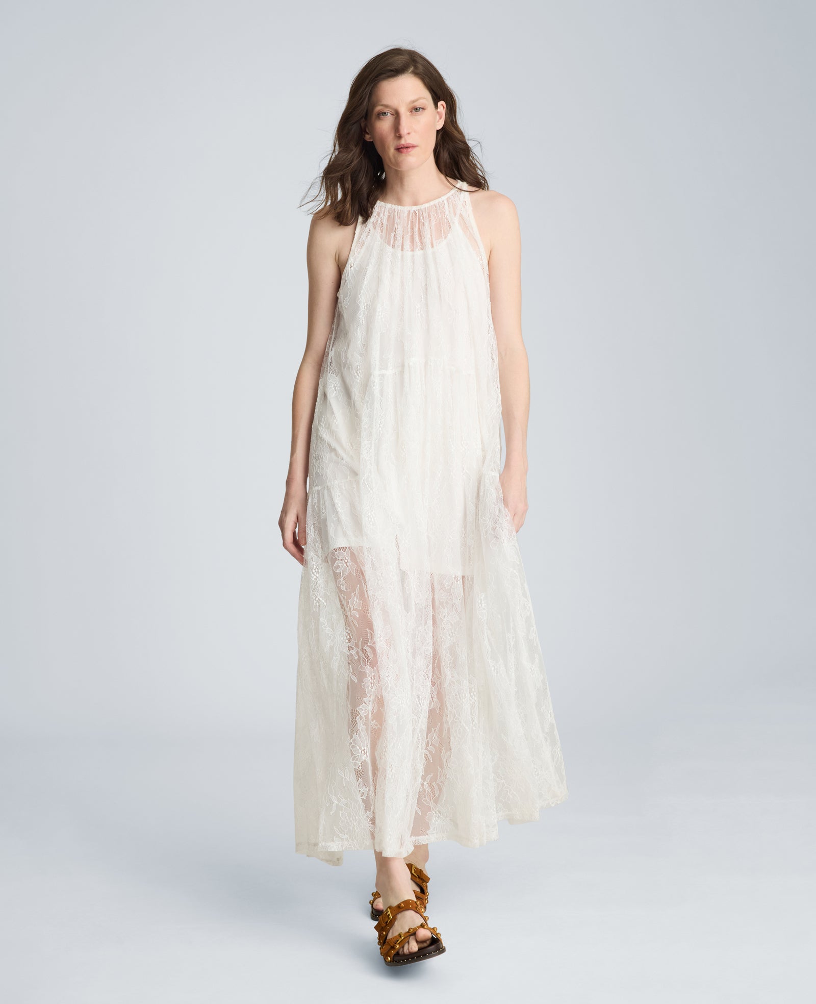 Gathered Halter Maxi Dress