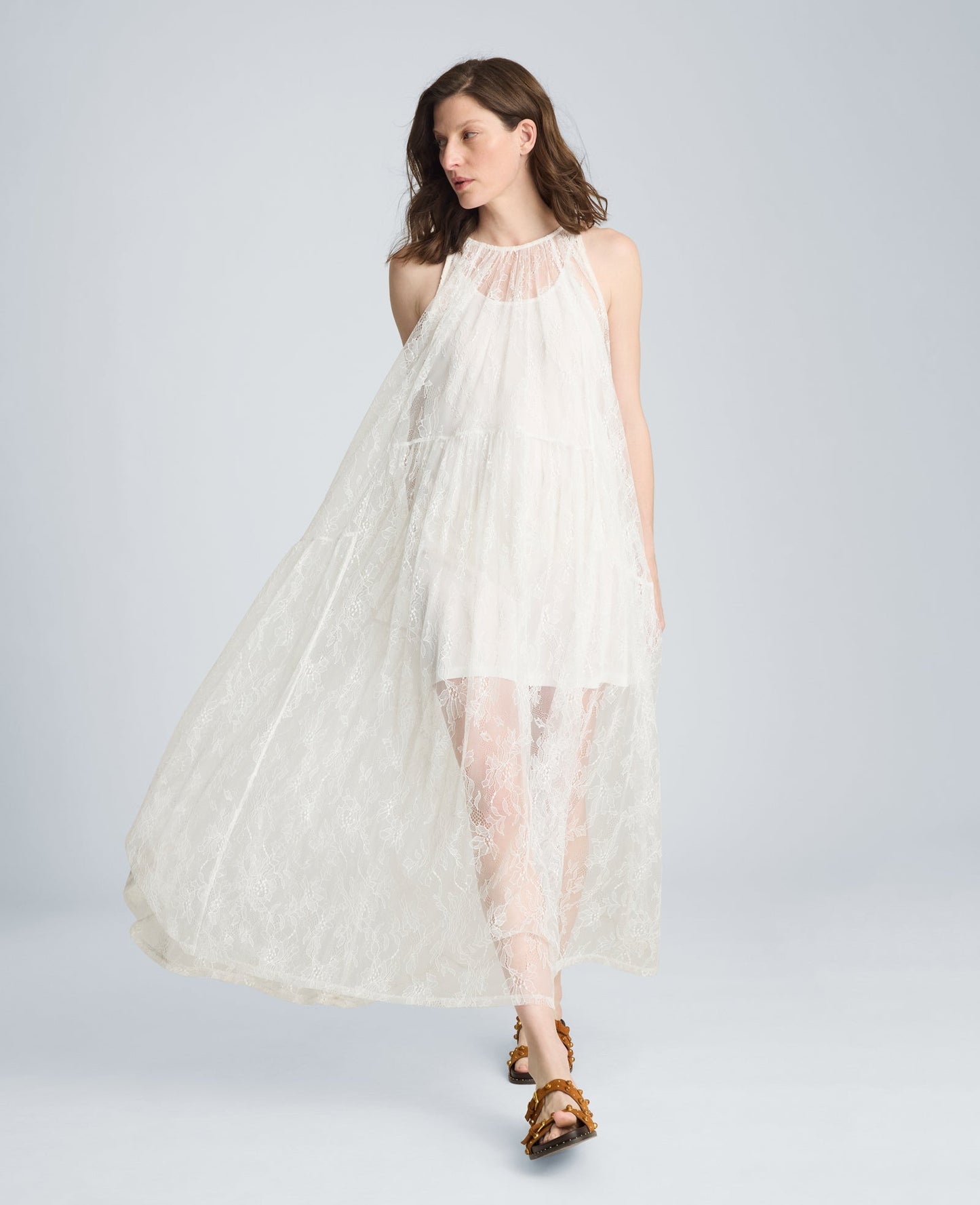 Gathered Halter Maxi Dress
