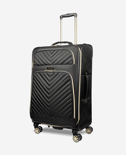 Chelsea Chevron Quilted Expandable Suitcase
