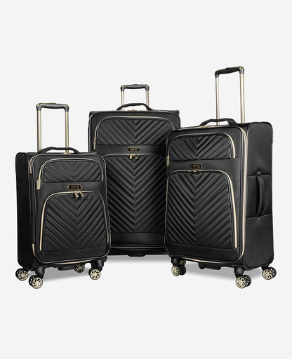 Chelsea Chevron Quilted Expandable Suitcase