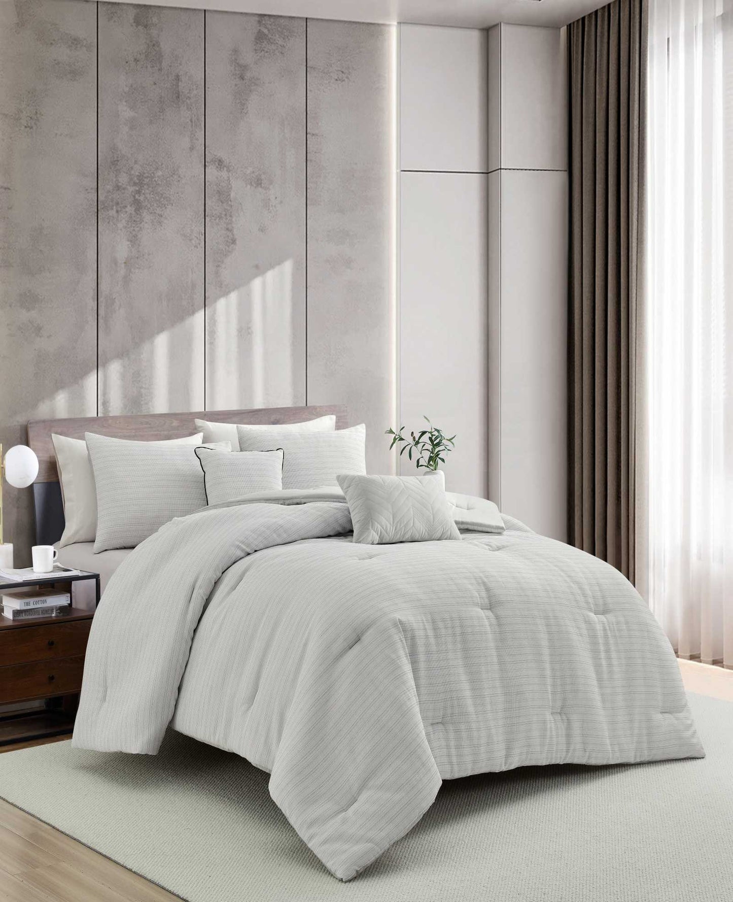 Space Dye Grid Comforter Set