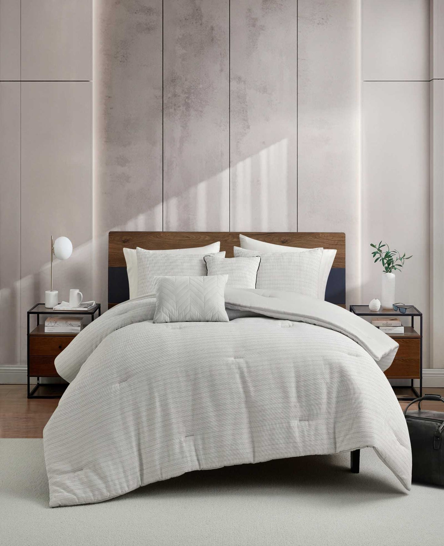 Space Dye Grid Comforter Set