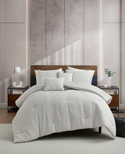 Space Dye Grid Comforter Set