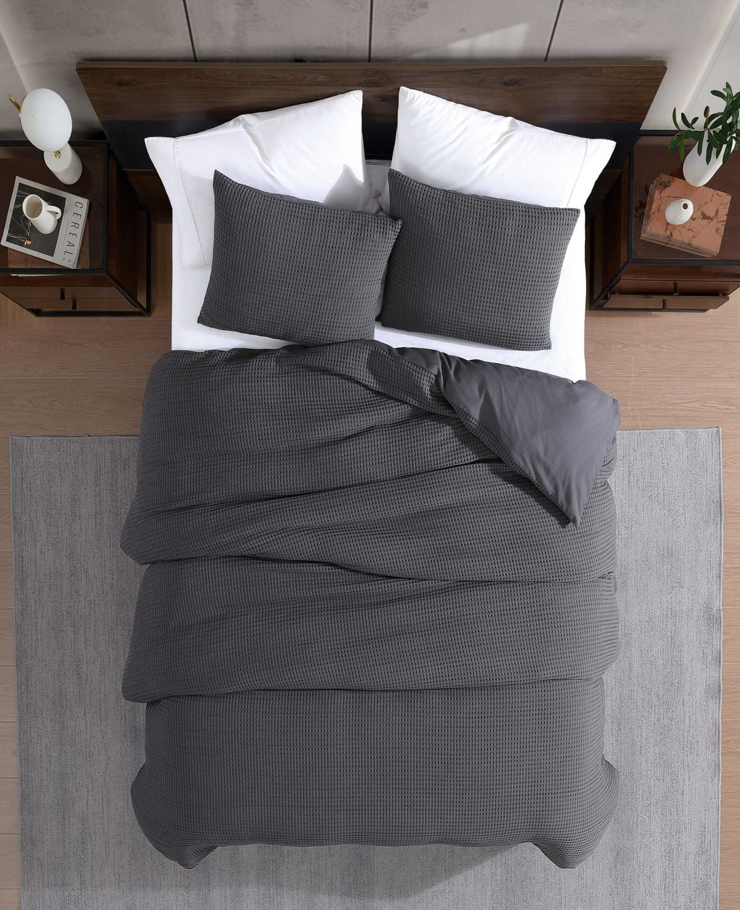 Solid Waffle Duvet Set