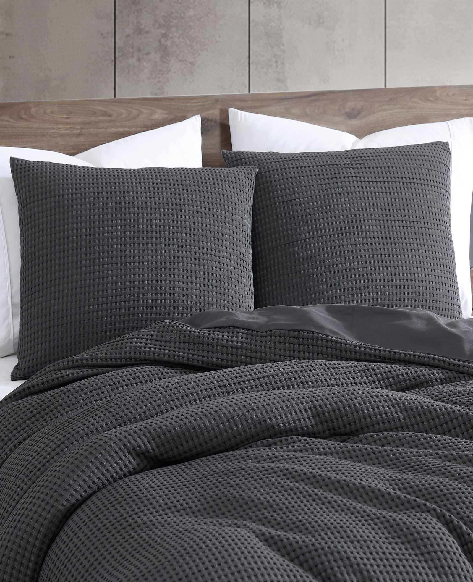 Solid Waffle Duvet Set