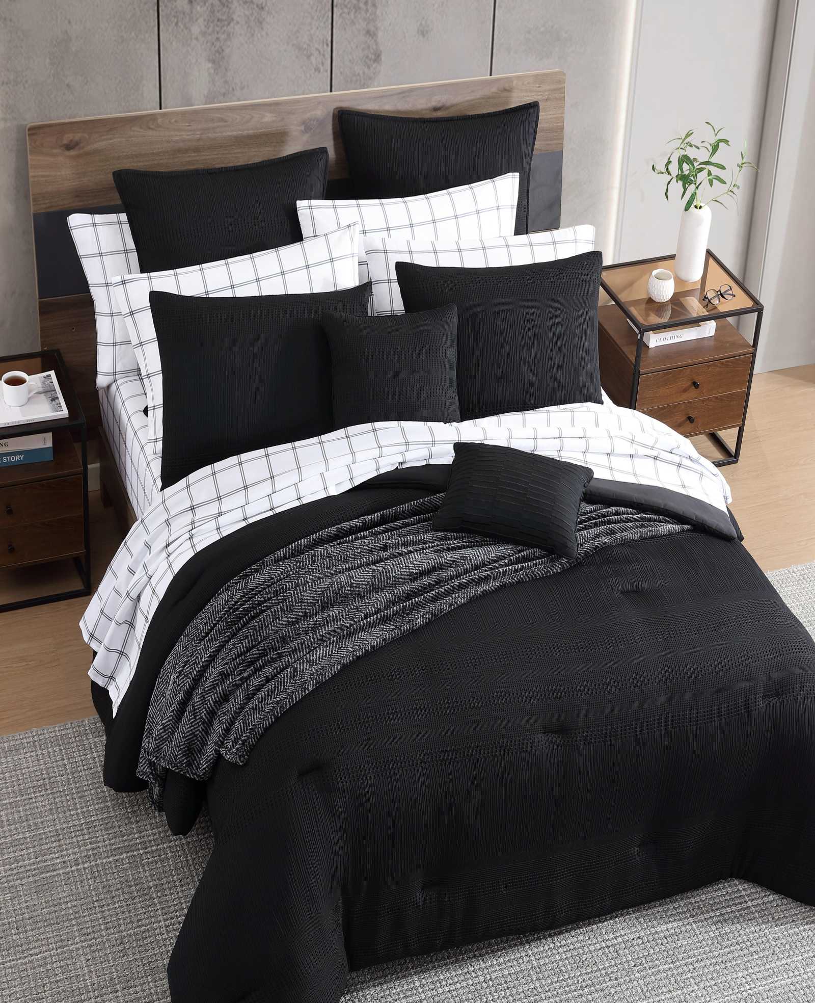 Variegated Waffle Comforter Set