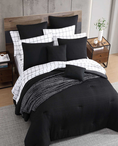 Variegated Waffle Comforter Set
