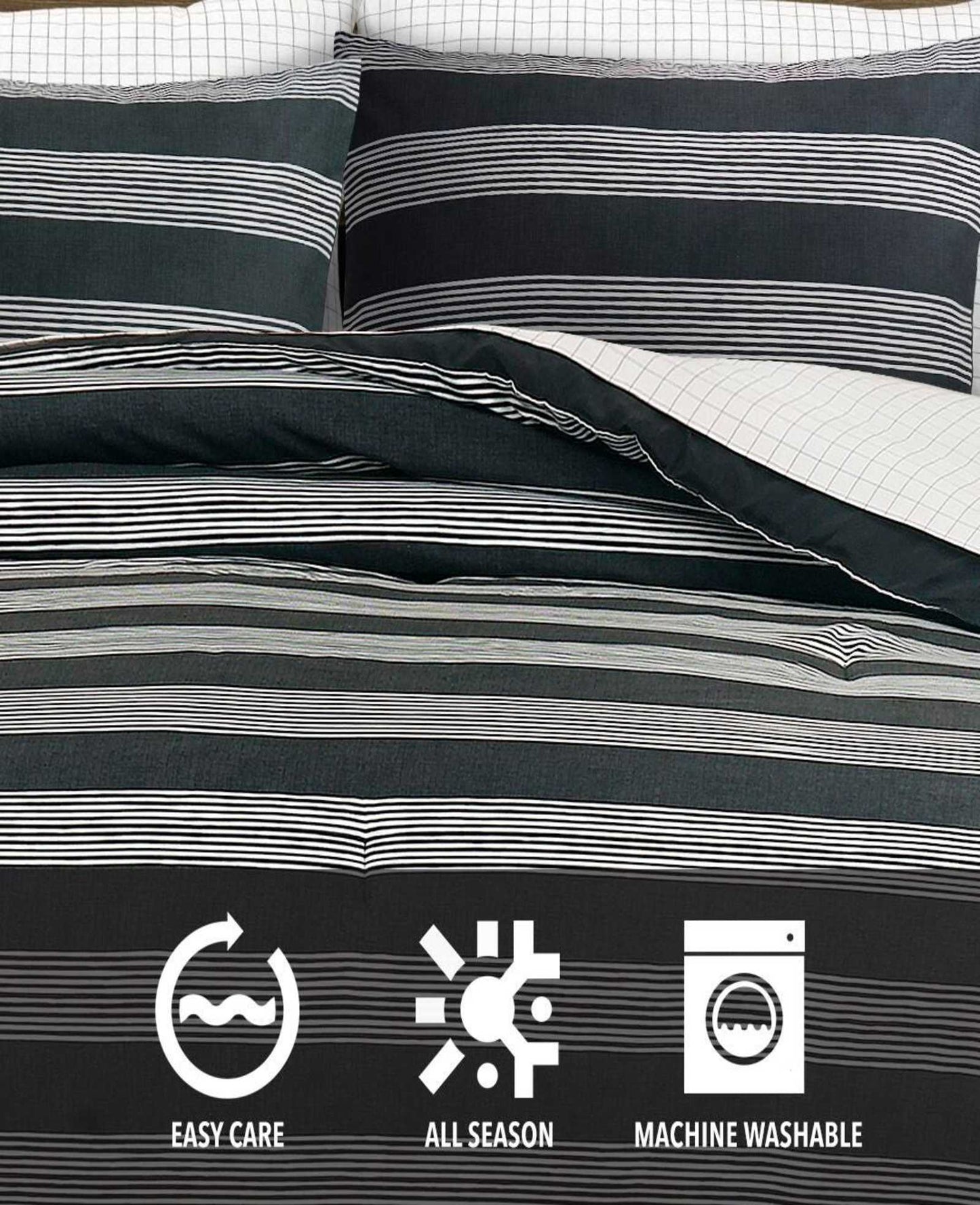 Banded Stripe Textured Comforter Set