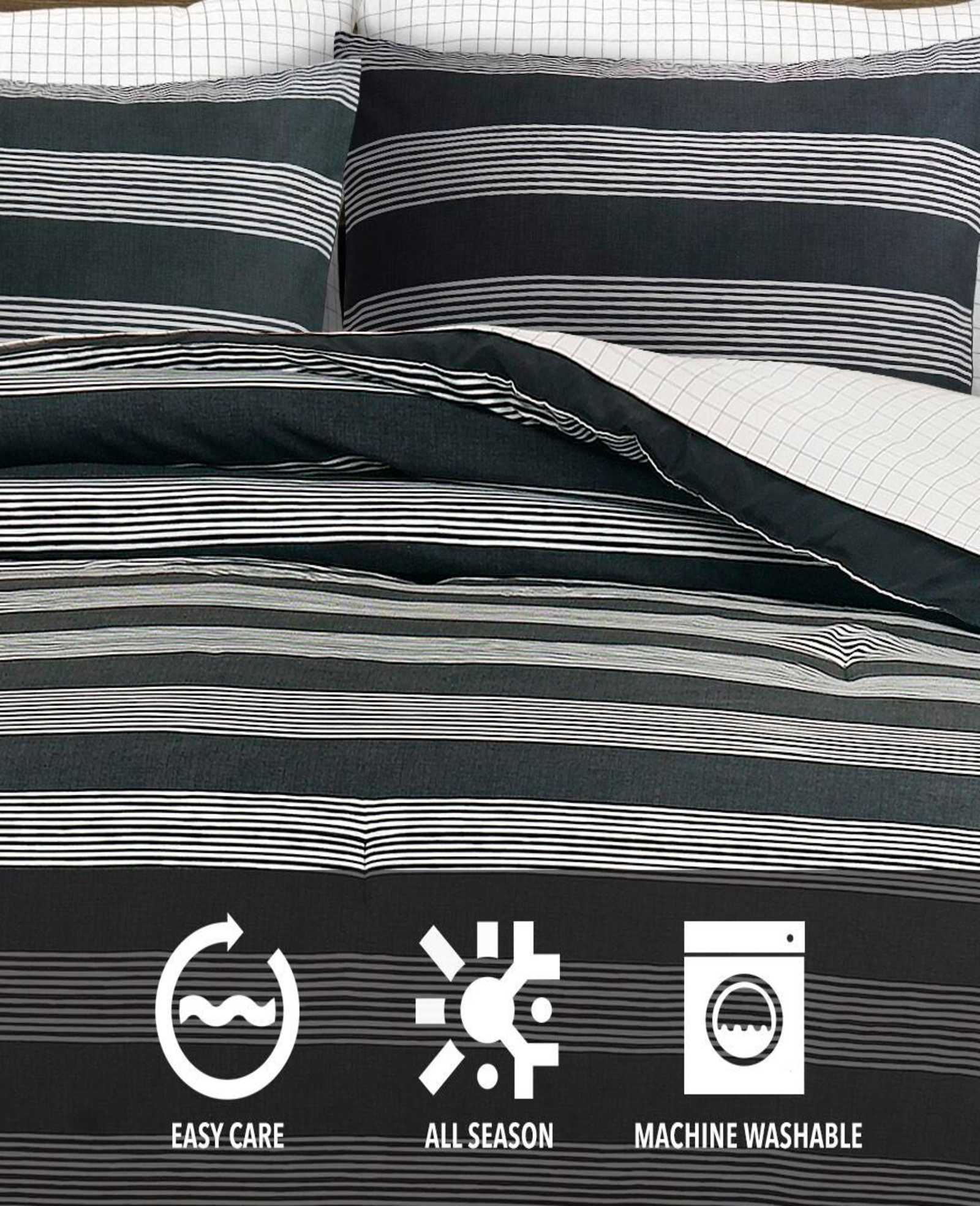 Banded Stripe Textured Comforter Set