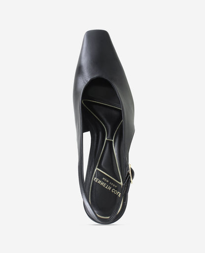 Aerial Leather Slingback Heel