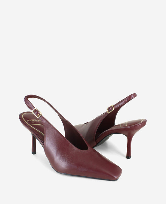 Aerial Leather Slingback Heel