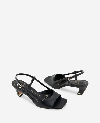 Anna Leather Open Toe Slingback Sandal