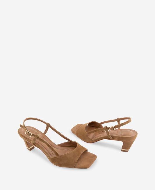 Anna Suede Open Toe Slingback Sandal