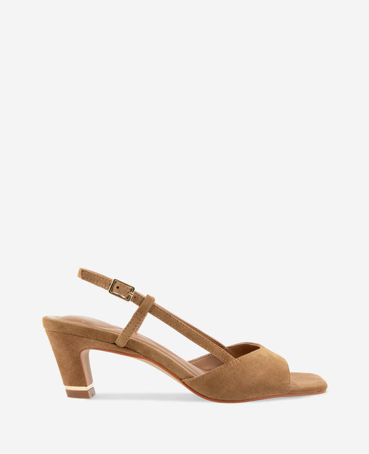 Anna Suede Open Toe Slingback Sandal