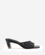 Arita Woven Leather Open Toe Heel
