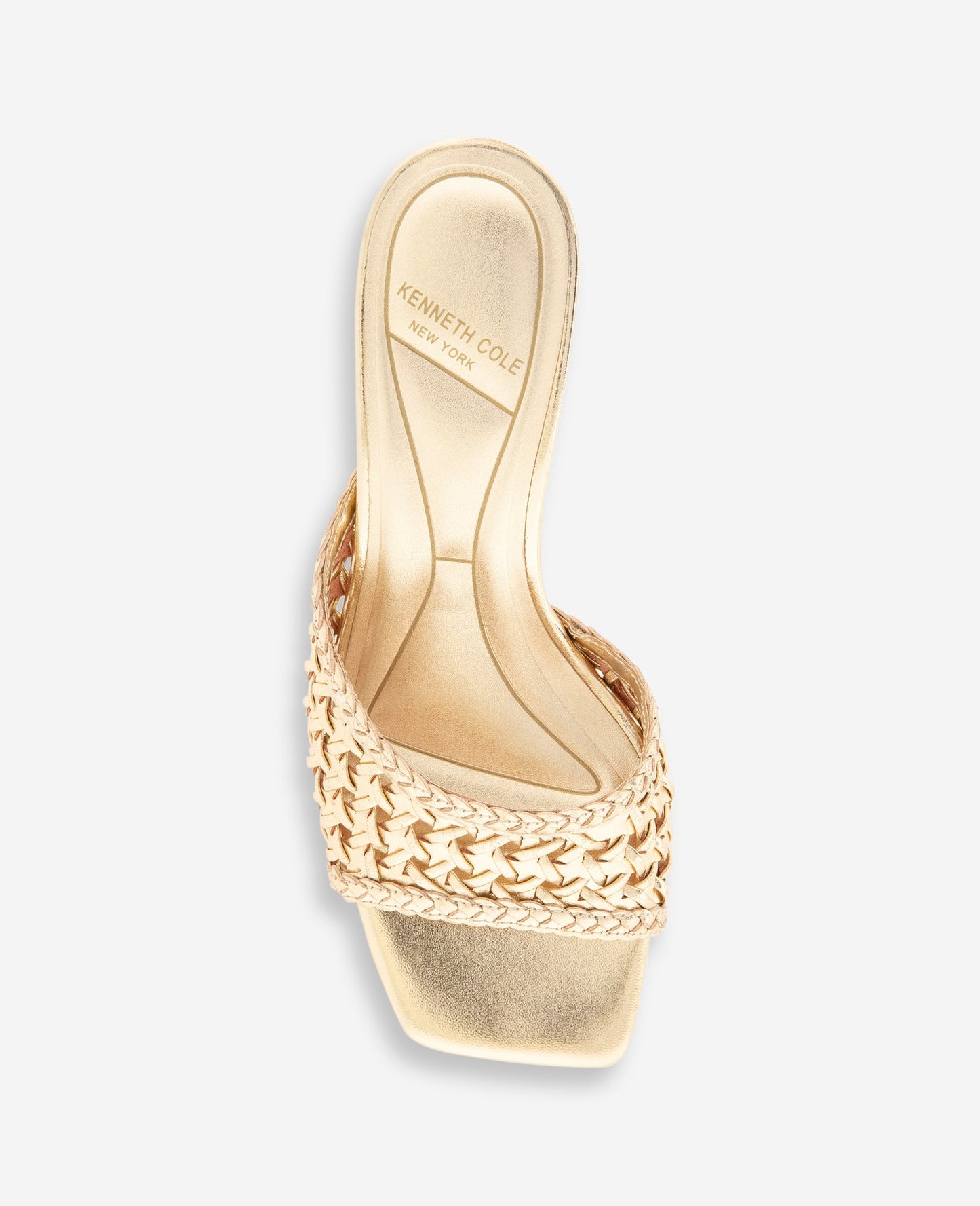 Arita Metallic Woven Leather Open Toe Heel