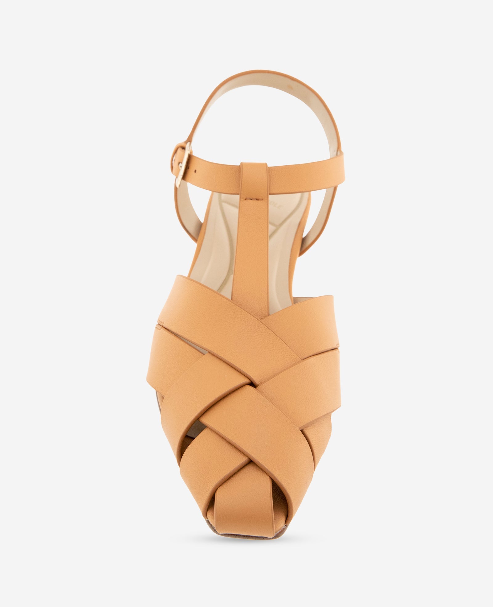 Bindy Woven Leather T-Strap Sandal