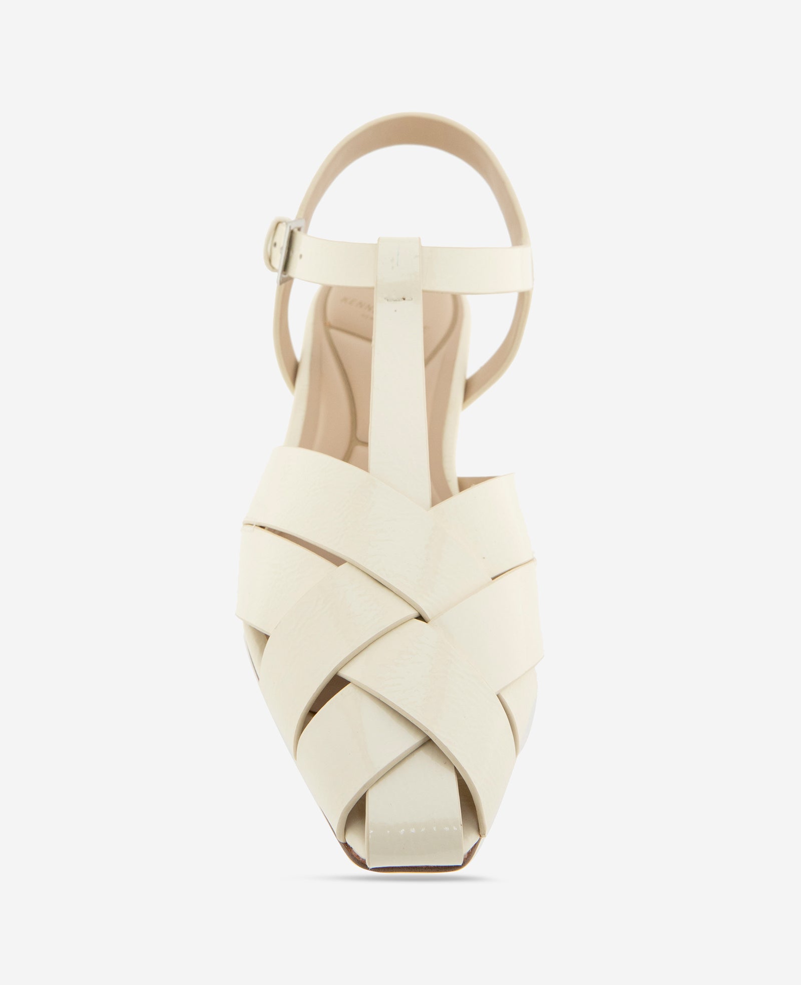 Bindy Woven Leather T-Strap Sandal