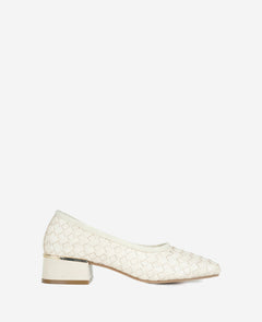 ECRU WOVEN LEATHER
