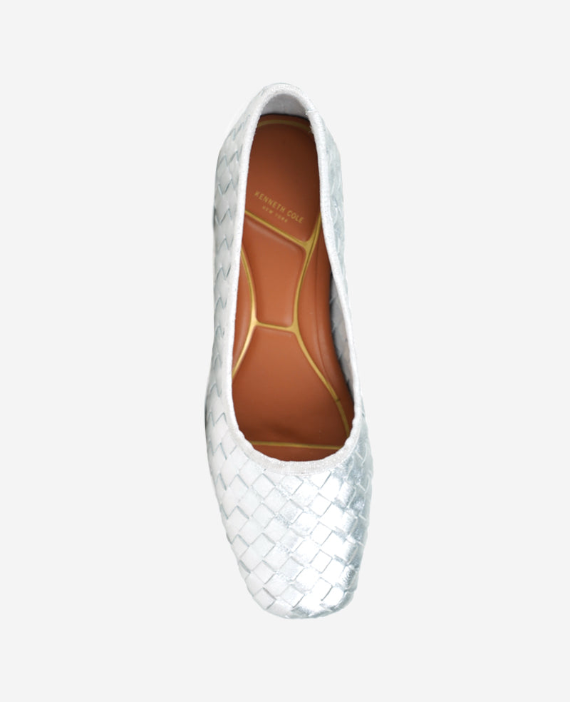 Birdie Woven Metallic Leather Pump