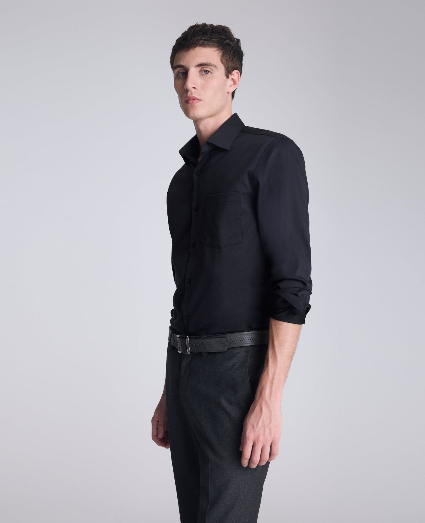 REACTION - Slim-Fit Button-Down Dress Shirt