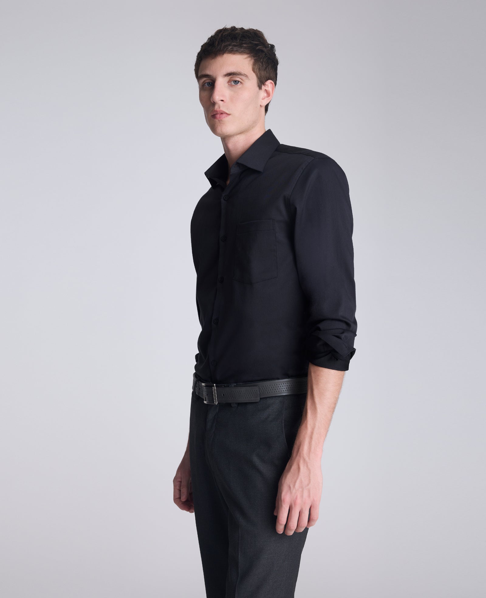 REACTION - Slim-Fit Button-Down Dress Shirt