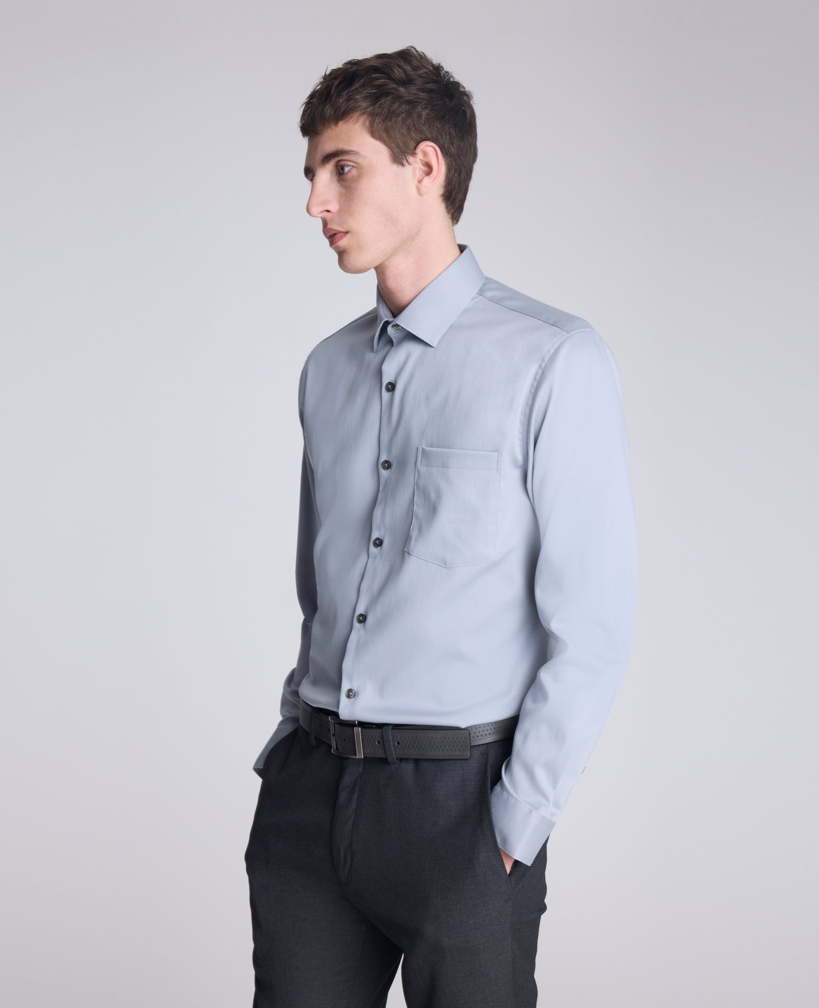 REACTION - Slim-Fit Button-Down Dress Shirt