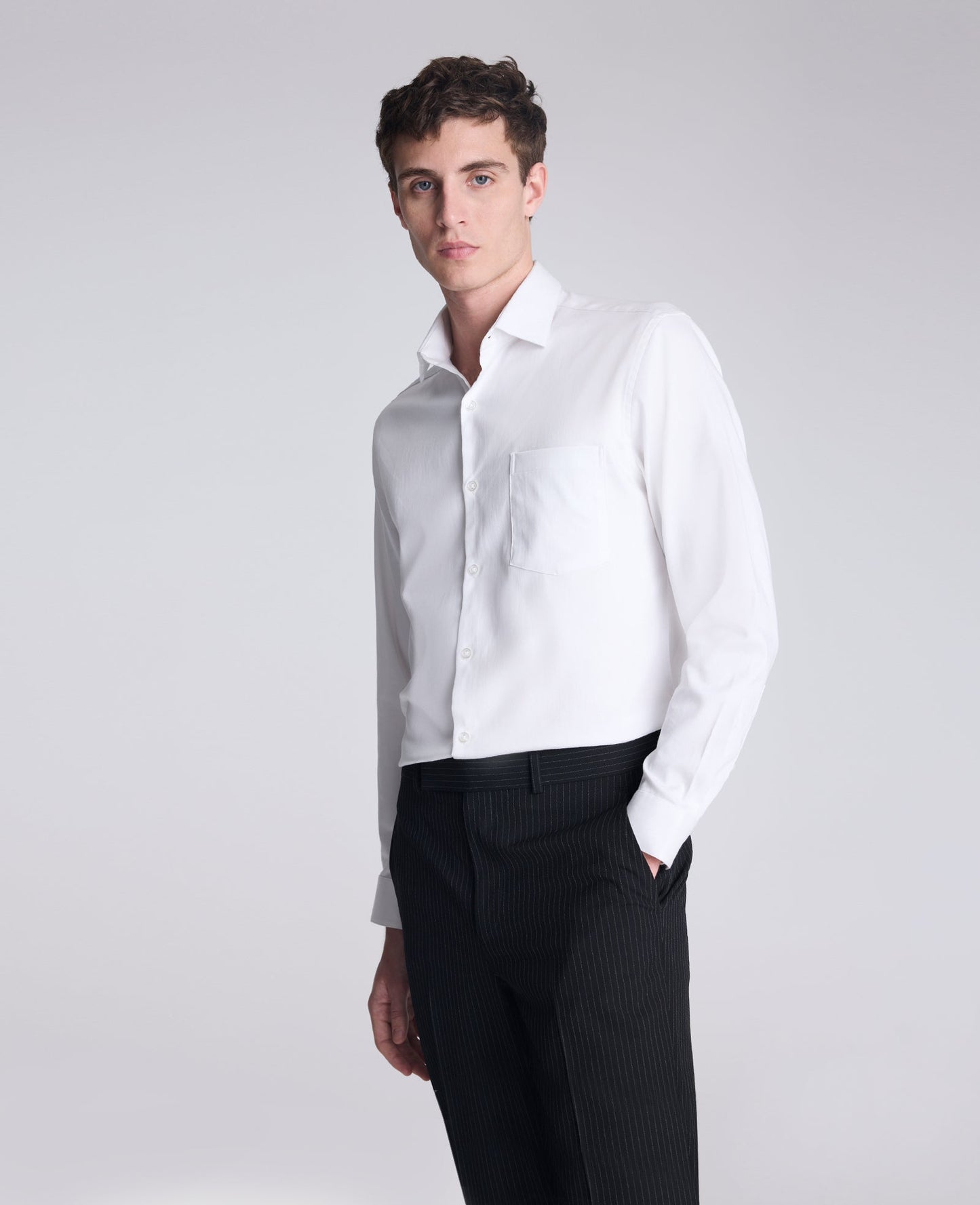 REACTION - Slim-Fit Button-Down Dress Shirt