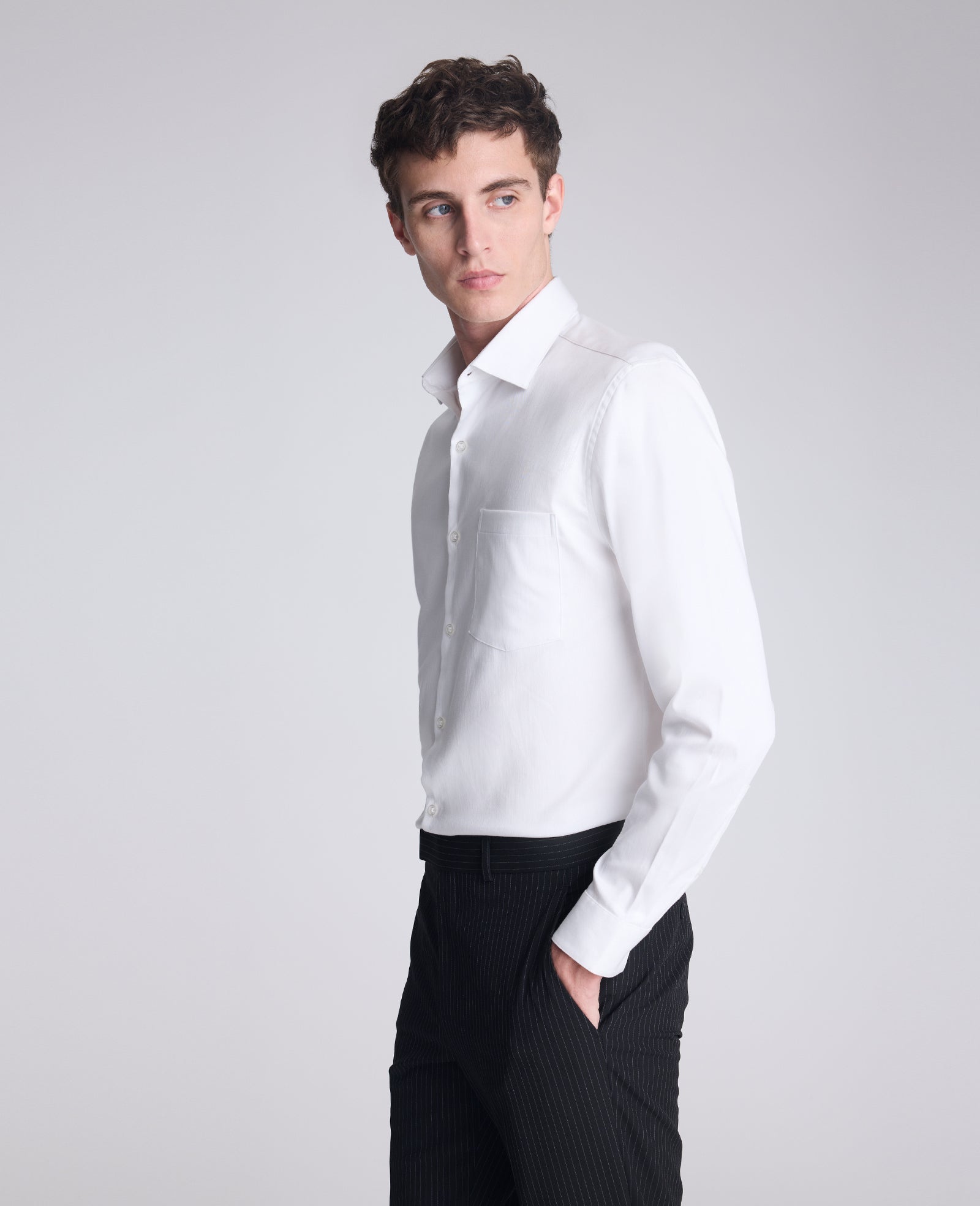 REACTION - Slim-Fit Button-Down Dress Shirt