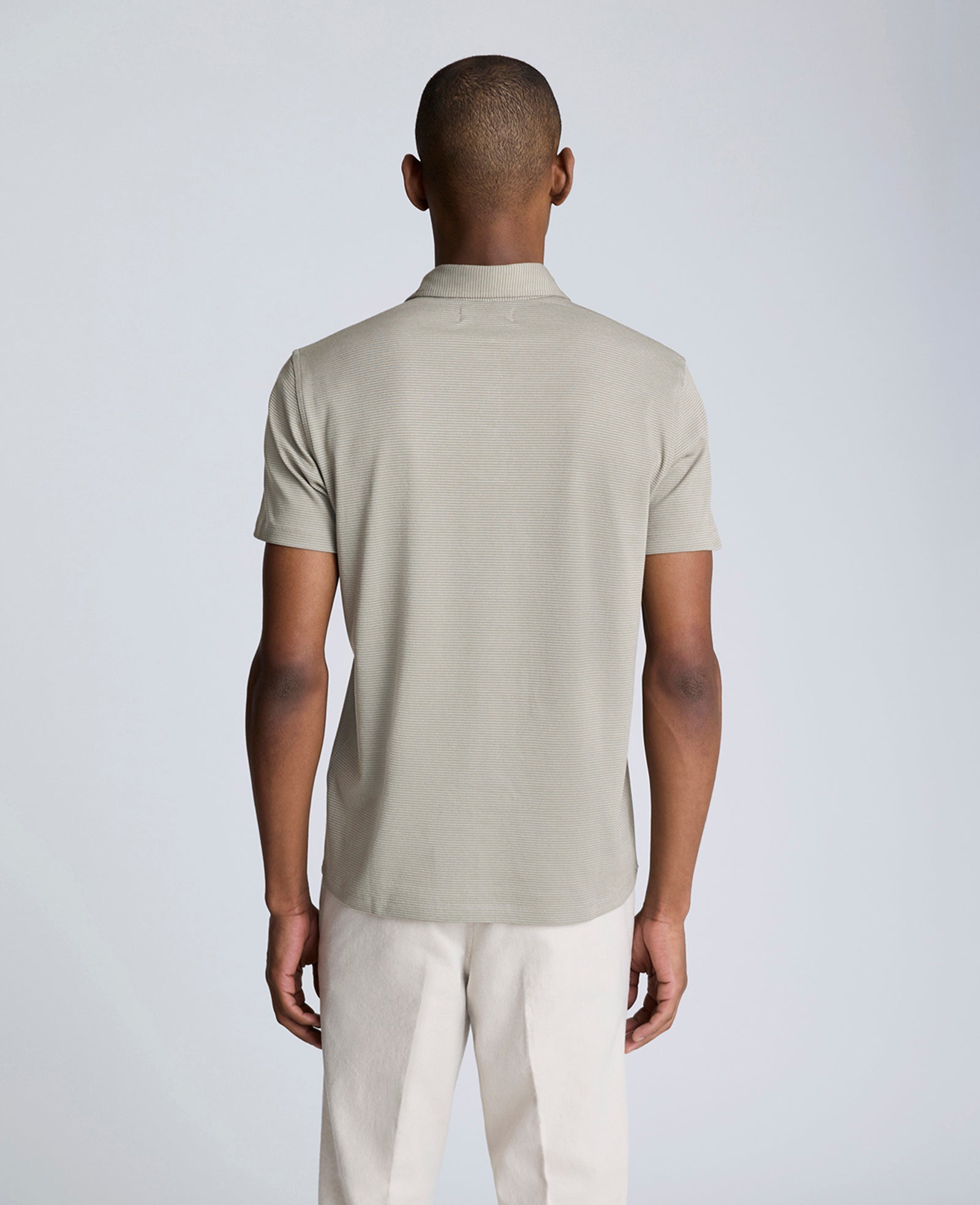 Knit Two-Toned Button Polo